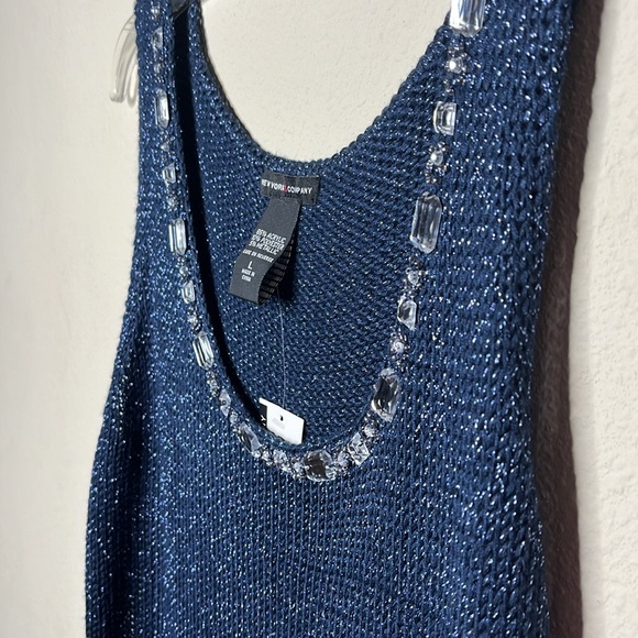 New York & Company Navy Blue Sweater Tank Top - Picture 6 of 7